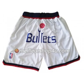 Homme NBA Washington Wizards Shorts à poche Blanc Swingman